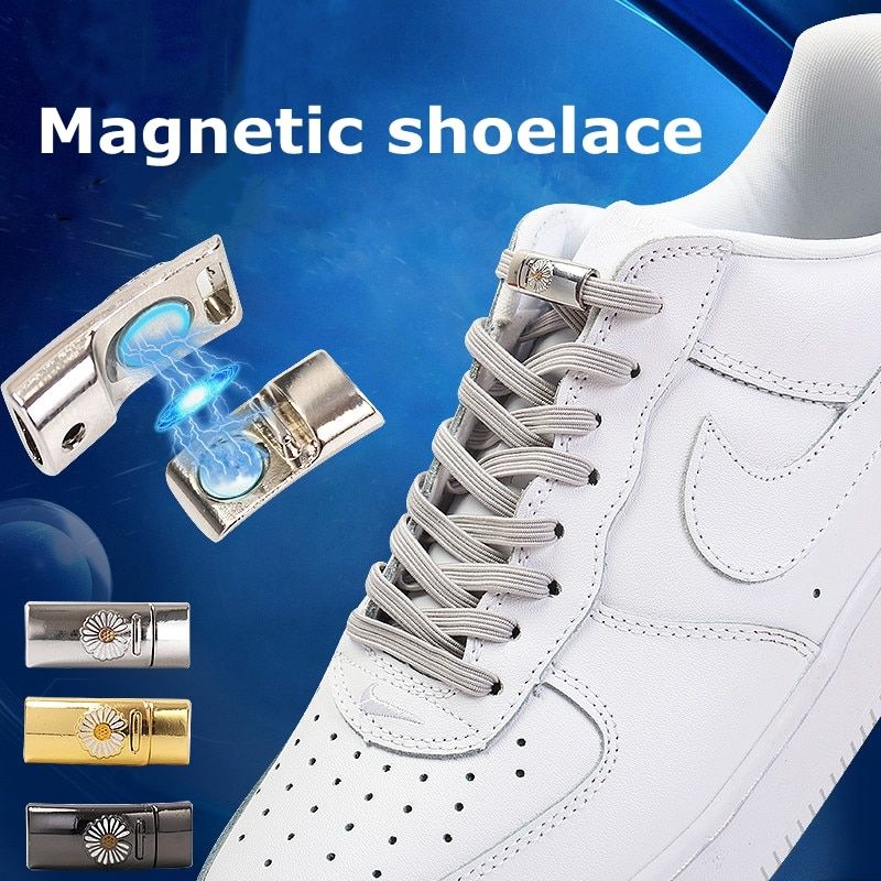 1pair Magnetic Shoelaces Elastic Locking Shoelace Special Creative No Tie Shoe Laces Kids Adult Unisex Sneakers Laces Strings