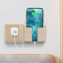 Load image into Gallery viewer, Mobile Phone Charging Hanging Holder Multifunction Wall Mounted Plug Bracket Remote Control Mounted Storage Box
