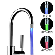 Load image into Gallery viewer, Zhang Ji LED Temperature Sensitive 3-Color Light-up Faucet Kitchen Bathroom Glow Water Saving Faucet Aerator Tap Nozzle Shower
